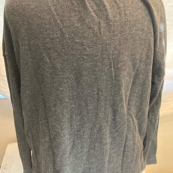 James Perse Charcoal V-Neck Sweatshirt Size XL V Neck Deep V Neck Long Sleeve - Picture 7 of 10